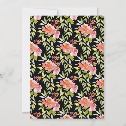 Chic Brunch und Bubbly Floral Einladung (Rückseite)