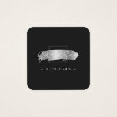 Chic Brush Stroke Black Imitats Silver Gift Card (Vorderseite)