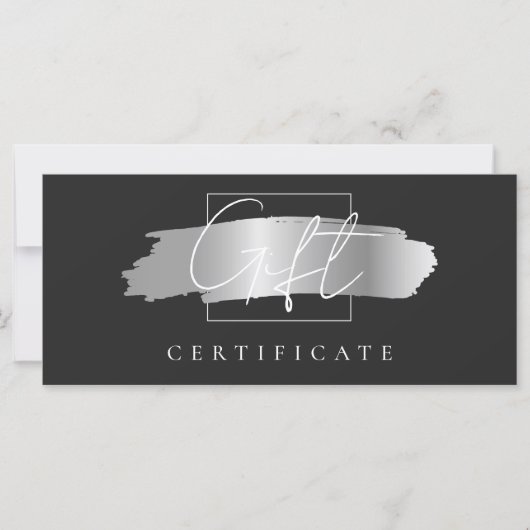 Chic Brush Stroke Elegantes schwarzes Geschenk Zer (Vorderseite)