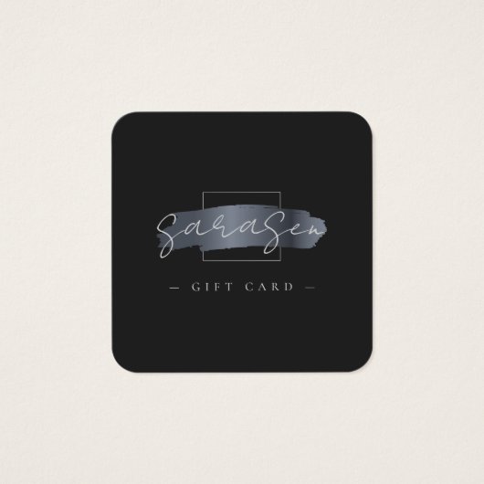 Chic Brush Stroke Elegantes schwarzes Geschenk Zer (Vorderseite)