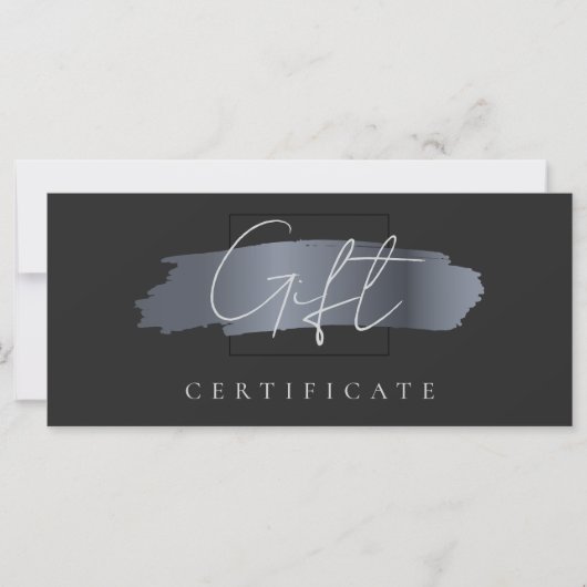 Chic Brush Stroke Elegantes schwarzes Geschenk Zer (Vorderseite)