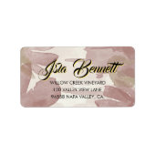 Chic Brush Stroke | Faux Rose Gold on White Label Adressaufkleber (Vorne)