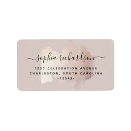 Chic Brush Stroke | Imitate Rose Gold auf neutrale Adressaufkleber