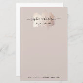 Chic Brush Stroke | Imitate Rose Gold auf neutrale Briefpapier (Vorne/Hinten)