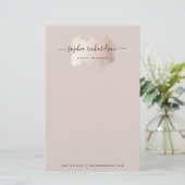 Chic Brush Stroke | Imitate Rose Gold auf neutrale Briefpapier (Stehend Vorderseite)