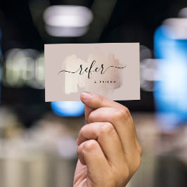 Chic Brush Stroke | Imitate Rose Gold auf neutrale Empfehlungskarte