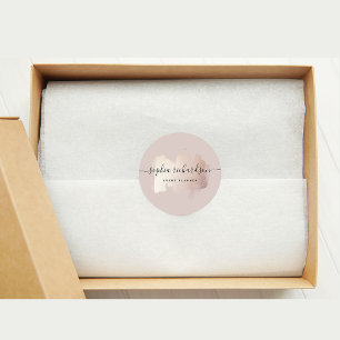 Chic Brush Stroke Imitate Rose Gold auf neutrale Runder Aufkleber