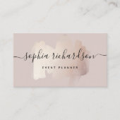 Chic Brush Stroke | Imitate Rose Gold auf neutrale Visitenkarte (Vorderseite)