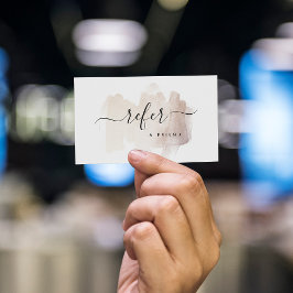 Chic Brush Stroke | Imitate Rose Gold auf Weiß Empfehlungskarte