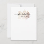 Chic Brush Stroke | Imitate Rose Gold auf Weiß Mitteilungskarte (Vorderseite)
