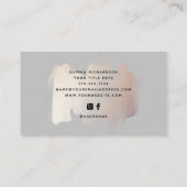 Chic Brush Stroke | Imitate Rose Gold mit Logo Visitenkarte (Rückseite)