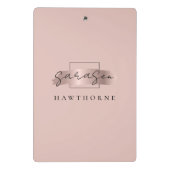 Chic Brush Stroke Imitats Rose Gold Elegantes Mono Mini Klemmbrett (Rückseite)