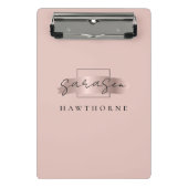 Chic Brush Stroke Imitats Rose Gold Elegantes Mono Mini Klemmbrett (Vorderseite)