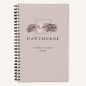 Chic Brush Stroke Imitats Rose Gold Elegantes Mono Notizblock (Vorderseite)