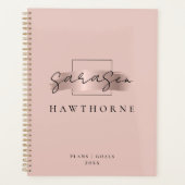 Chic Brush Stroke Imitats Rose Gold Elegantes Mono Planer (Vorderseite)