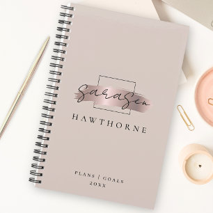 Chic Brush Stroke Imitats Rose Gold Elegantes Mono Planer