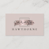 Chic Brush Stroke Imitats Rose Gold Neutrale Rose Visitenkarte (Vorderseite)