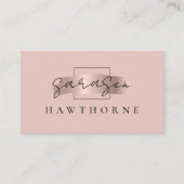 Chic Brush Stroke Imitats Rose Gold Social Media I Visitenkarte (Vorderseite)