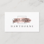 Chic Brush Stroke Imitats Rose Gold Social Media I Visitenkarte (Vorderseite)