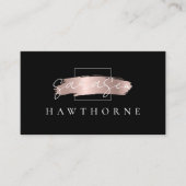 Chic Brush Stroke Imitats Rose Gold und Schwarz El Visitenkarte (Vorderseite)