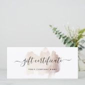 Chic Brush Stroke | Rose Gold Geschenkgutschein (Stehend Vorderseite)