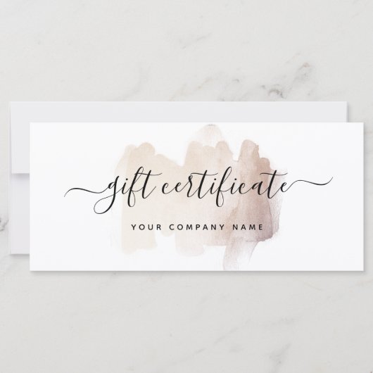 Chic Brush Stroke | Rose Gold Geschenkgutschein (Vorderseite)