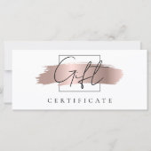 Chic Brush Stroke Rose Gold Geschenkgutschein (Vorderseite)