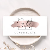 Chic Brush Stroke Rose Gold Geschenkgutschein
