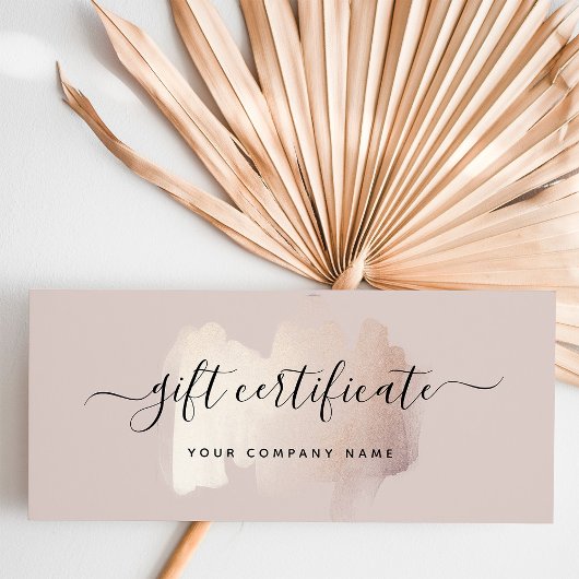 Chic Brush Stroke | Rose Gold Geschenkgutschein