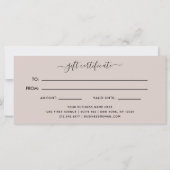 Chic Brush Stroke | Rose Gold Geschenkgutschein (Rückseite)