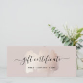 Chic Brush Stroke | Rose Gold Geschenkgutschein (Stehend Vorderseite)