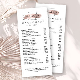 Chic Brush Stroke Salon Preisliste Services Modern Werbekarte