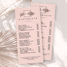 Chic Brush Stroke Salon Preisliste Services Modern Werbekarte