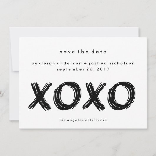 Chic Brush Stroke | XOXO Einfach Save the Date (Vorderseite)