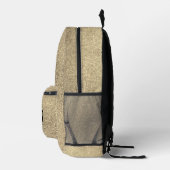Chic Brushed Gold Glitzer Monogram Bedruckter Rucksack (Rechts)