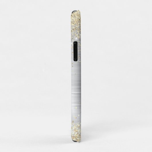 Chic brushed Metal silberne Imitate Glitzer Case-Mate iPhone Hülle (Hinten/Rechts)