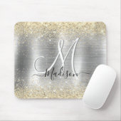 Chic brushed Metal silberne Imitate Glitzer Mousepad (Mit Mouse)