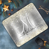 Chic brushed Metal silberne Imitate Glitzer Mousepad
