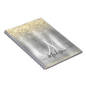 Chic brushed Metal silberne Imitate Glitzer Notizblock (Rechte Seite)