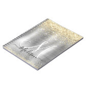 Chic brushed Metal silberne Imitate Glitzer Notizblock (Linke Seite)