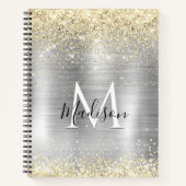 Chic brushed Metal silberne Imitate Glitzer Notizblock (Vorderseite)