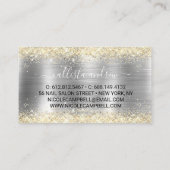 Chic brushed Metal silberne Imitate Glitzer Visitenkarte (Rückseite)
