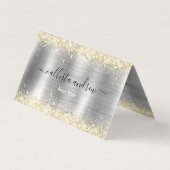 Chic brushed Metal silberne Imitate Glitzer Visitenkarten (Vorderseite)