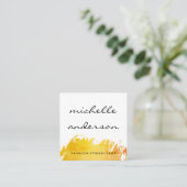 Chic Brushed Orange expressive Quadratische Visitenkarte (Stehend Vorderseite)