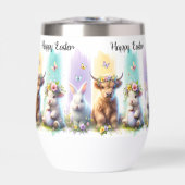 Chic Brushstroke Osterkuh Wine Tumbler (Vorderseite)