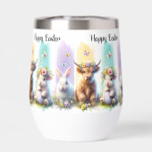 Chic Brushstroke Osterkuh Wine Tumbler (Rückseite)