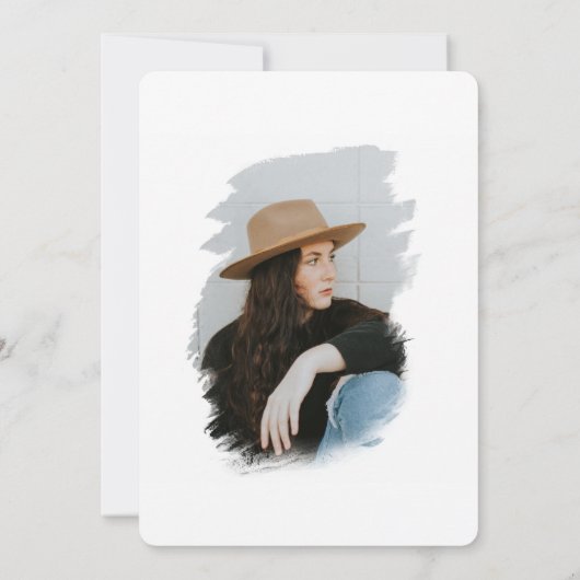 Chic Brushstrokes Graduate 2 Foto Abschluss Ankündigung (Rückseite)