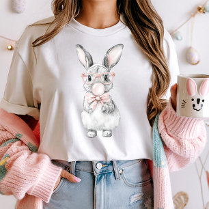 Chic Bubblegum Bunny T-Shirt; Osterfarben-Kaninche T-Shirt