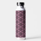 Chic Bubblegum Pink & Black Geometric Muster Trinkflasche (Links)