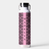 Chic Bubblegum Pink & Black Geometric Muster Trinkflasche (Vorne)